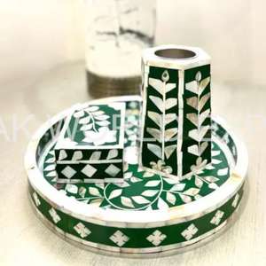 Quemador de incienso con incrustaciones de hueso de madreperla personalizado, juego de puerta trasera para decoración y regalo, incrustaciones de madreperla ecológicas Bakhoor de FWE - Product Image 6