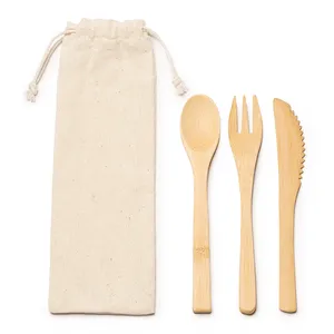 Set di Posate Ecologiche in Bambù Foraker, Utensili da Tavola per Promozioni - Product Image 1