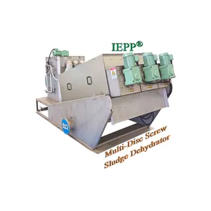 IEPP factory manufacturer supplier mud dewatering equipment multi disc screw press sludge dehydrator for STP wastewater plant