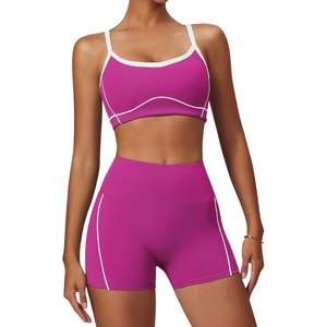 Custom Design Women Gym Sports Bra <b>Shorts</b> Set Quick Dry <b>Seamless</b> Compression Fitness Running Training Activewear Sets - Product Image 4