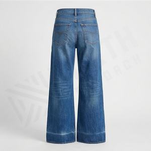 Customized Color Straight Organic Cotton <b>Women's</b> New Design Fashion Denim Cargo Trousers Breathable Quick Dry Casual Bottoms - Product Image 2