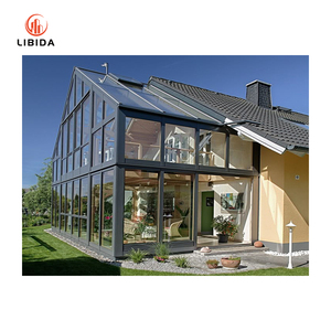 Maison <span class=keywords><strong>de</strong></span> jardin d'hiver Véranda en aluminium préfabriqué en verre Véranda inclinée 4 saisons - Product Image 4