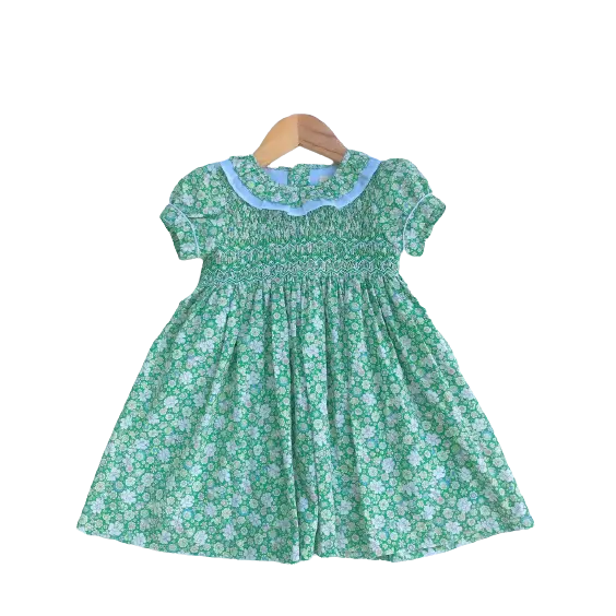 Smock yeşil A-line yeşil elbise çocuk prenses parti elbise ucuz Chic bebek kızlar için elbiseler özelleştirmek için kullanılan kızlar