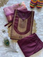 India Pakistan gaya bordir Berat gaun pesta kerja Pakistan dan gaya India Salwar Kameez tiga potong gaun untuk wanita