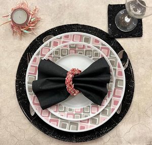 Servilletero de lentejuelas de cristal, gran reunión familiar diaria, decoraciones para fiestas, mesa de comedor de papel de madera de Metal a granel, temporada de primavera - Product Image 3