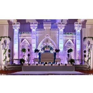 Decoración de escenario de recepción en inglés para matrimonio, conjunto de escenario de boda asiático a la venta, aspecto impresionante, decoración de escenario de boda - Product Image 1