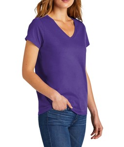 Camiseta de yoga en blanco de gran tamaño de verano al por mayor, camiseta lisa recortada para mujer, Camiseta de algodón de alta calidad con cuello en V - Product Image 2