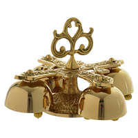 Cloche artisanale antique moderne en laiton, 4 sons, finition plaquée or, pour la liturgie religieuse, les cérémonies, les temples, la prière, la décoration intérieure