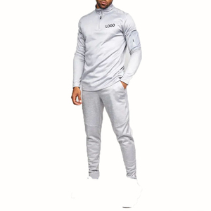 Ensemble de survêtement sportif de haute qualité en molleton sport, pantalon de jogging à demi-zip, sweat-shirts surdimensionnés, deux pièces pour hommes - Product Image 1