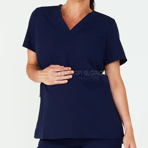 Tenues médicales en coton extensible, entièrement noires, pour femmes et hommes, ensembles de blouses médicales en provenance du Pakistan - Product Image 1