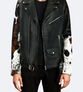 2025 Top vendeur Original veste de moto en cuir pour hommes lourd col montant hiver Design meilleure vente Style haute rue - Product Image 2