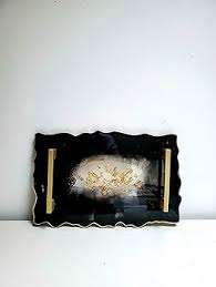 Produit fait main plateau de service en résine époxy pour hôtel restaurant nourriture fruits plateau de table plateau de service en résine époxy avec poignée - Product Image 2