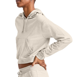 2025 alta calidad diseño personalizado mujer 100% algodón francés Terry recortada Sudadera con capucha al por mayor de alta calidad Crop transpirable sudaderas con capucha - Product Image 3