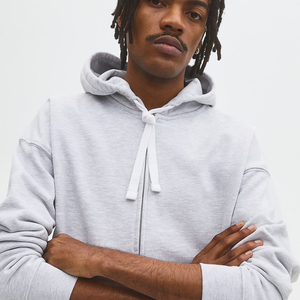 เสื้อฮู้ดมีซิปสำหรับผู้ชายคอลเลคชั่นใหม่ล่าสุดย้อมธรรมดาระบายอากาศได้สำหรับฤดูใบไม้ร่วง - Product Image 4