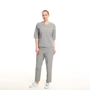 Combinaison de travail pour femmes en coton 100% écologique et légère, toile douce, confort flexible, couture durable, flux d'air fluide, hôpital - Product Image 2