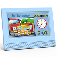 Jam alarm digital untuk desktop, Jam alarm digital anak dengan 17 suara, pengingat tugas harian dan kecerahan dapat disesuaikan