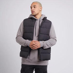 Recién llegado, chaleco acolchado para hombre, chaqueta impermeable con cuello levantado y chaleco con cremallera, chaleco cálido sin mangas acolchado - Product Image 1