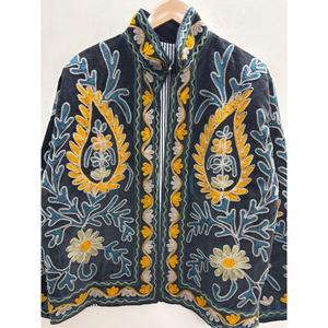 Chaqueta Reversible de Terciopelo Samarkand Night, Color Negro Medianoche con Verde Azulino Azafrán, Talla Grande, Ropa de Abrigo para Otoño, Logotipo Personalizado - Product Image 1