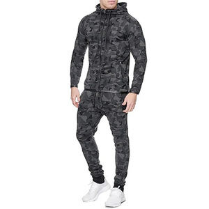 Conception OEM 69% coton 31% polyester conception personnalisée vêtements de sport pour hommes survêtements à capuche avec fermeture éclair complète joggers pantalons de survêtement ensemble de survêtements - Product Image 1