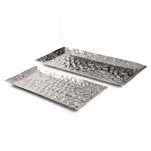 Bandeja de Metal de aluminio de lujo Patrón único Esmalte Impreso Mango para decoraciones de boda modernas Snack Servir restaurantes de lujo - Product Image 5