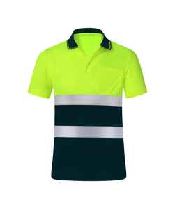 Polo de construcción de seguridad de alta visibilidad personalizado 2025 para hombres, uniforme de trabajo hecho a medida del fabricante reflectante - Product Image 1