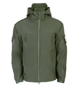 Neues Design Softshell-Herrenjacke Winter benutzerdefiniertes Design Arbeitskleidung Herren winddicht wasserdicht Fleece gefüttert Reißverschluss bis weiche Schalejacke