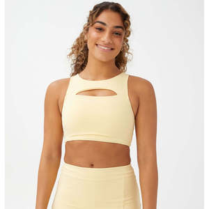 Top Senza Cuciture in Cotone per Donna, Modello Vestlette con Taglio Modellante, Giallo, Taglia Media - Product Image 2