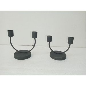 Ensemble de bougeoirs en fer noir moderne en gros, centre de table géométrique en métal pour les événements de mariage, les restaurants, les fêtes, les tables - Product Image 1