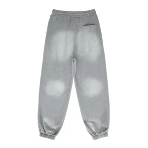 Pantalon de survêtement léger et respirant en coton 100 % personnalisé, extensible dans quatre directions, taille plus, style vintage, effet délavé - Product Image 3