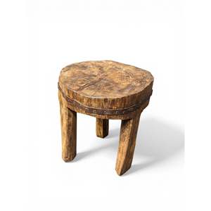 Naga Handmade Mini <b>Stool</b> Rustic Design Ottoman for Entry Bedroom Warehouse Outdoor Seating Adjustable and <b>Storage</b> Feature - Product Image 1