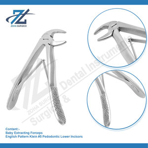 Klein Fig5 Pedodontic Premium Acero inoxidable Instrumentos quirúrgicos dentales Fórceps de extracción de bebés para incisivos inferiores Manual - Product Image 3