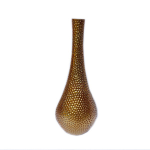 Ovale feuillu aluminium métal décoration de la maison Vase à fleurs belle pièce maîtresse miroir poli mariage décoratif Vase à fleurs - Product Image 3