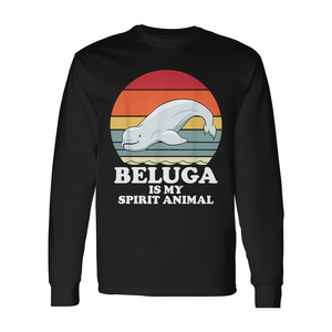Camiseta retro de manga larga con diseño de ballena Beluga Is My Spirit Animal - Product Image 2