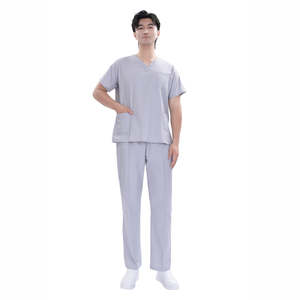 Uniforme Médico Unisex Gris de Poliéster Elástico en 4 Direcciones, Pantalón Corto Tipo Jogger, Uniforme de Hospital de Alta Calidad, Logotipo Privado Disponible, OEM Disponible - Product Image 3
