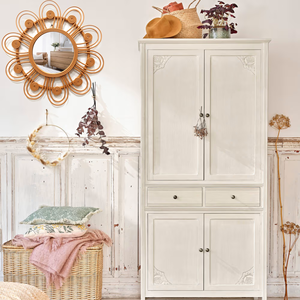 กระจกติดผนังลายดอกไม้หวายทำด้วยมือสไตล์โบฮีเมียนดีไซน์ตกแต่งบ้านสำหรับห้องนอนงานแต่งงานแขวนง่าย - Product Image 4