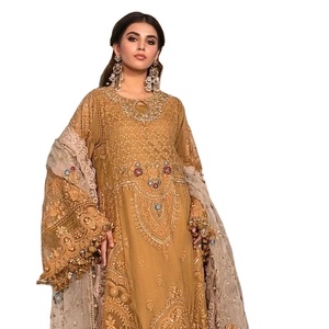 Nouvelle tenue pakistanaise en organza avec broderie lourde, pantalon Stanton avec dupatta brodé, tenue en vente en ligne - Product Image 1