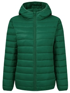 <b>Women</b> High Quality Outdoor <b>Lightweight</b> Puffer <b>Jacket</b> Full Zip <b>Hooded</b> Warm Winter Quilted Breathable Polyester/Cotton Outerwear - Product Image 3