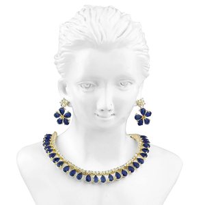 Conjunto de Joyería Nupcial de Circonita y Perlas con Formas de Xoxo y Corazón en Cobre y Latón para Regalos de Boda y Compromiso - Product Image 1