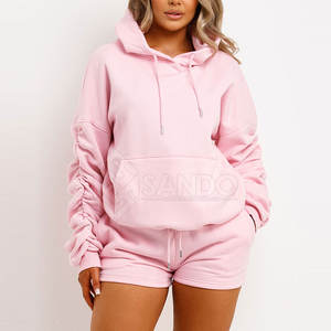 Gran oferta, conjunto de Sudadera con capucha de patrón sólido informal para mujer, Tops de invierno de Material suave de alta calidad con ropa de calle de bajo precio - Product Image 1