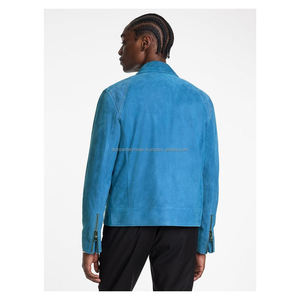 แจ็กเก็ตหนังกลับคุณภาพสูงสำหรับผู้ชายปกตั้งมีซิปปิดสไตล์ไฮสตรีทแบบมีตัวอักษรในฤดูหนาว - Product Image 3