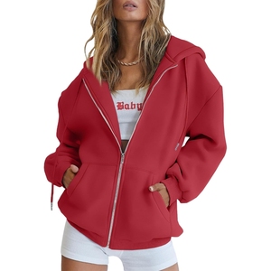 Sudadera con capucha de lana de punto grueso de alta calidad para mujer 100% algodón otoño Oversize Falling Shoulder - Product Image 4