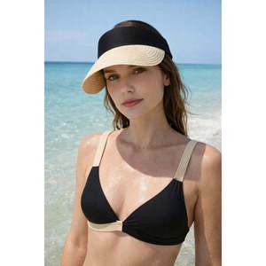 Crème solaire importée avec visière en maille pliable à velcro - Tennis - Chapeau de golf HSR2060 - Crème - Product Image 3