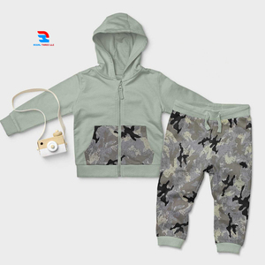 Camouflage Zipper <b>Jacket</b> and Sweatpants <b>Boys</b> Tracksuit 400 GSM Winter Sportswear Fleece Camo Printed <b>Toddler</b> Clothing - Product Image 1