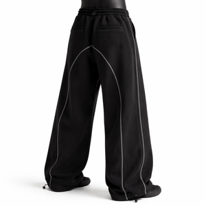 Men’s Oversized Baggy Sweatpants Wide Leg Streetwear <b>Trousers</b> Custom Logo Cotton Fleece Loose Fit Jogger Pants - Product Image 6