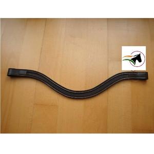 Frontal de cheval en cuir véritable de haute qualité, à courbe profonde et canal vide, avec boucle standard, noir/marron/brun, pour bridons de course - Product Image 6