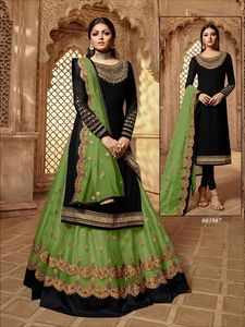 Lehenga de diseñador con top y Dupatta Set Heavy Georgette con bordado Ropa de fiesta de trabajo Ropa DE BODA Ropa India pakistaní - Product Image 4