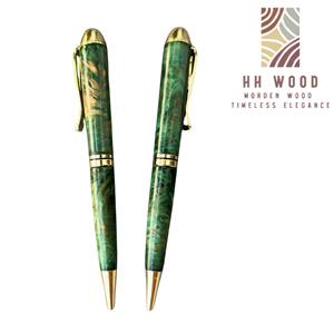 Stylo à bille exécutif en aigue-marine de luxe fabriqué à la main 0.7mm largeur d'écriture Burl Stabilisé bois Collection de cadeaux exécutifs - Product Image 5