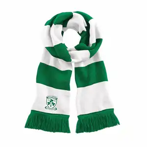 GAA Hurling Gaelic Custom football knitted scarf plain fabric wholesale winter scarf