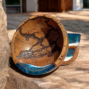 ซื้อชามไม้และเรซิ่นดีไซน์สวย ราคาถูก พร้อมชามเสิร์ฟอาหารแบบขัดเงา สำหรับงานแต่งงาน สินค้าขายดีในอเมริกา ชามไม้คุณภาพดี - Product Image 1