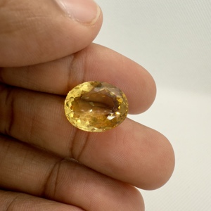 Pierre précieuse de citrine naturelle de haute qualité en vrac coupe ovale pierre semi-précieuse à facettes taille calibrée 16.2x12.9x7.9mm 9.76cts jaune - Product Image 4